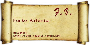 Ferko Valéria névjegykártya